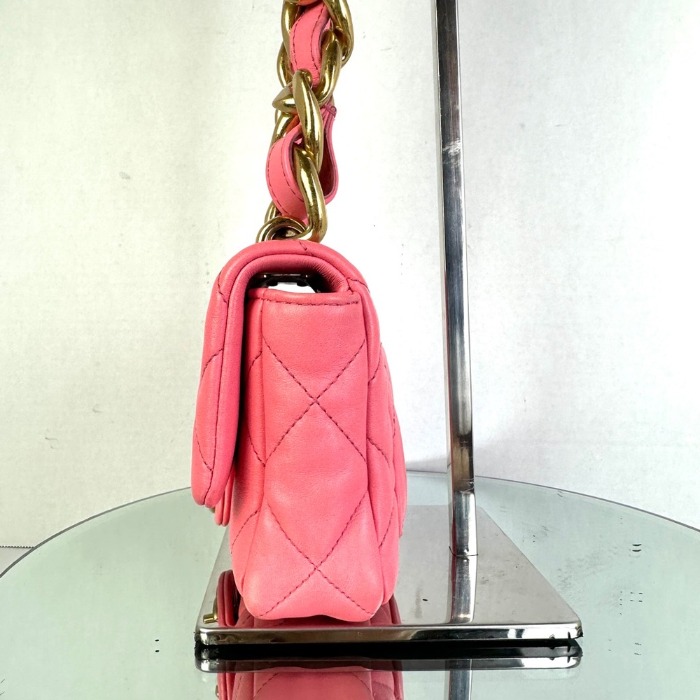 CHANEL MINI RECTANGULAR FLAP BAG PINK LAMBSKIN GHW - Picture 3 of 11